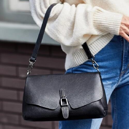 ZOOLER Famous Brand Genuine Leather Shoulder bag Hot Button Skin Shell bag leather purse Girl 2021 Designer Tote Bags Hot #SL200