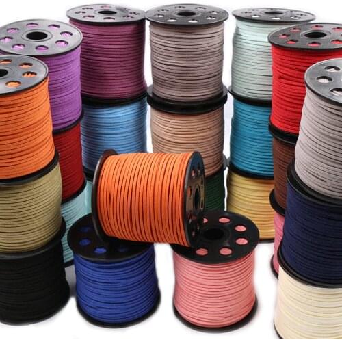 10m/lot 2.5mm Flat Faux Suede Braided Cord Korean Velvet Leather Thread String Rope For DIY Necklace Jewelry Making Supplies