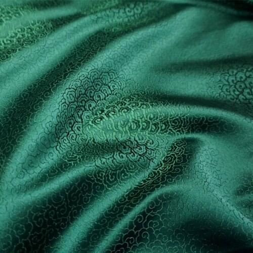 75cmx 100cm Metallic Jacquard Brocade Fabric, green wind pattern 3D jacquard yarn dyed fabric for Womens Coat Dress Skirt