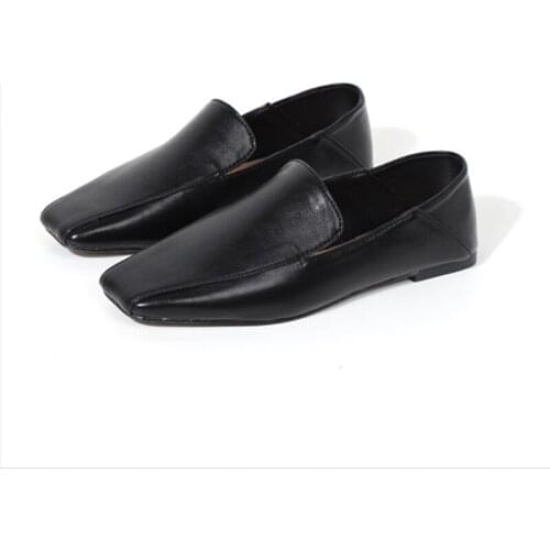 Women Flats Ballet Shoes Cut Out Leather Breathable Moccasins Women Boat Shoes Ballerina Ladies Casual Walk Shoes Slip-on 36-41