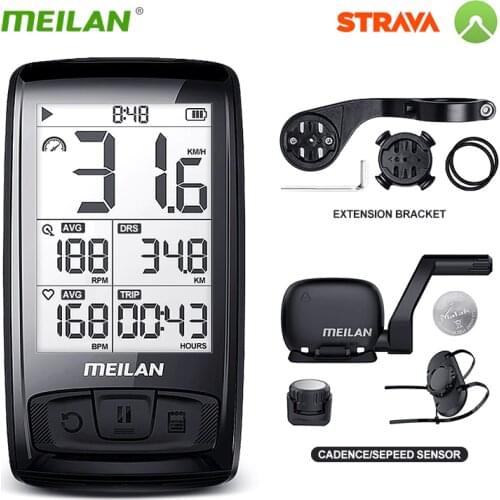 MEILAN M4 Cycling Computer Wireless Speedometer Bluetooth Bicycle Tracker Waterproof M4 Bike Odometer&Pedal Frequency Sensor