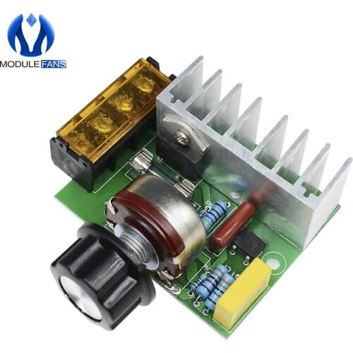 0-220V 4000W AC SCR Electric Voltage Regulator Motor Speed Controller Dimmers Dimming Speed With Temperature Insurance