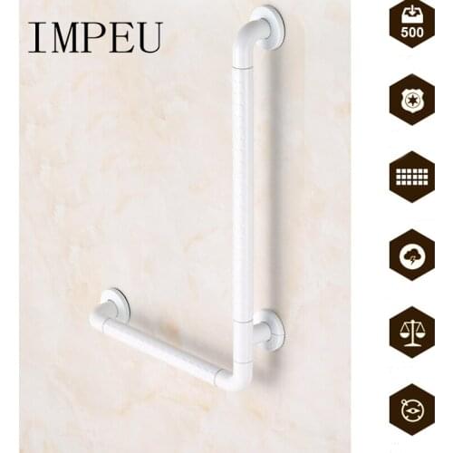 IMPEU L Shape Shower Grab Bar, L-shaped Vertical Angle Bathroon Safety Bar, Multi-Function Anti-Skid handrail, Senior Kids Care