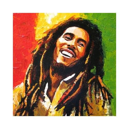 TOP ART oil painting- BOB MARLEY Reggae Jamaica ROCK Singer portrait OIL PAINTING -100% hand painted --Accept customize art