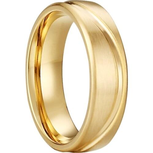 Wedding Band Ring Quality Stainless Steel Wholesale Love Gold Color Cubic Zirconia Ring for Women and Men Full Size Wholesale