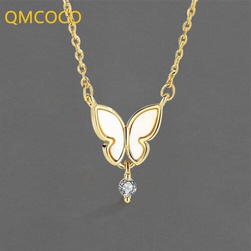 Trendy Creative Design Ladies Necklace Fine Butterfly Shape Necklace Classic Woman Birthday Party 925 Silver Jewelry Gifts