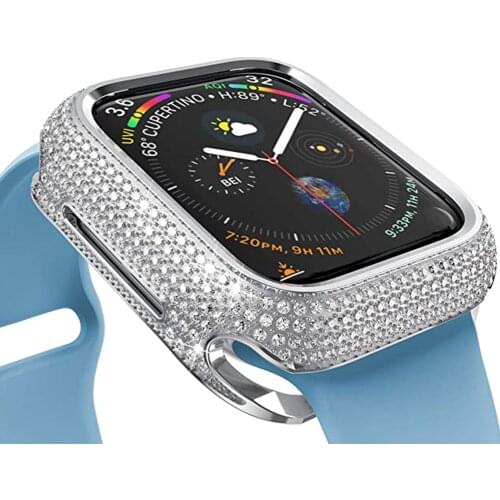 Luxury Rhinestone Diamond Protective Cover for Apple Watch 6 SE 3 42mm 38mm Women Jewelry Case for iWatch Series 6 5 4 40mm 44mm