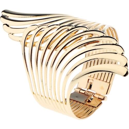 Angle Wing Wide Bracelet Open Cuff Bangle for Women Jewelry Gift Punk Style