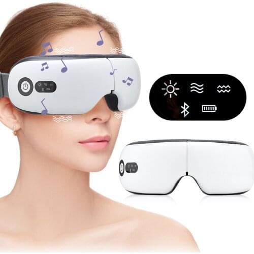Smart Hot Compress Eye Massager 4D 3D Airbag Massage Multi-frequency Vibration Eye Protection Sleep Massage Device USB Charging