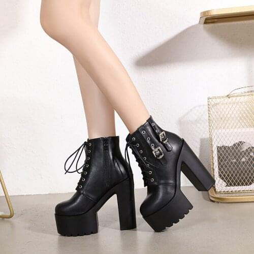 Autumn 2021 new European and American thick heel DS dance runway show hate 14cm super high heel nightclub Boots