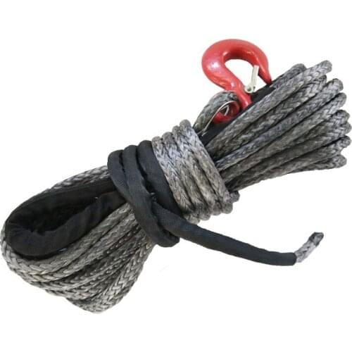 1/2" x 164' 12mm*50m UHMWPE synthetic 4x4 winch rope with thimble and sleeve packed for 4x4 winch