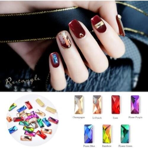 2020NEW! 10PCS Shaped Diamond Nail Jewelry Shine Glass Flat Diamond Fantasy Rhinestone Nail Beans Stones Nail Art Decorations