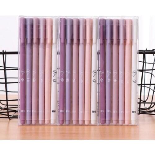 6Pcs/Set Pink Gel cute kawaii Pen Set pens for School supplies Stationery Suppliers Office & Accessories papeleria kawai