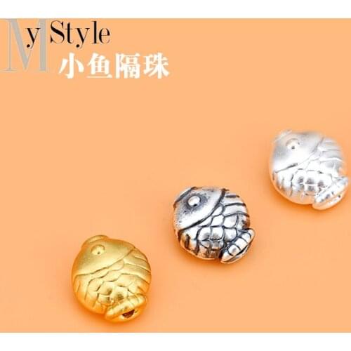 S9993d hard silver gold-plated accessories, fat little fish beads, handmade DIY beading material woven accessories