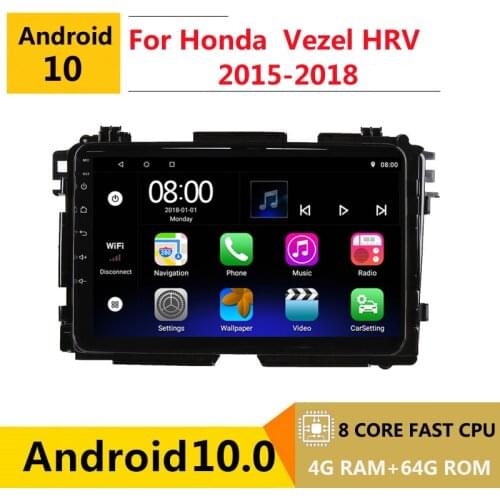 2 din 8 core android 10 car radio auto stereo for Honda Vezel hrv HR-V 2015 2016 2017 2018 navigation GPS DVD Multimedia Player