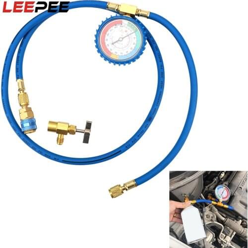 LEEPEE Car Air Conditioning Refrigerant Recharge Hose R134A Pressure Gauge Measuring Kit Car Accessories
