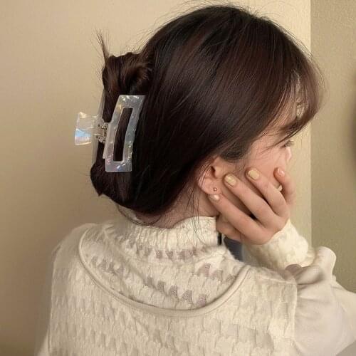 Shiny Mermaid Hair Claw Clips Woman Acetate Hairpins Girls Lady Fashion Hair Crab New Geometry Barrette Hair Clips Hair Clamp