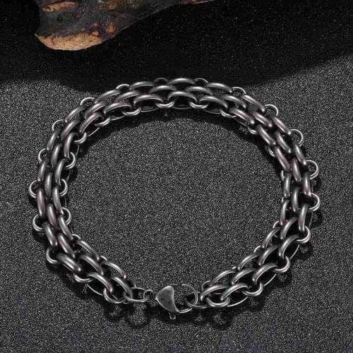 New Men Women Stainless Steel Bracelet Curb Chain Vintage Jewelry Punk Jewelry Bangle GS0072