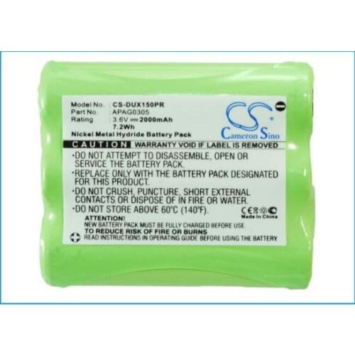 Cameron Sino 2000mAh battery for DURACOM 48312 9094 I9XTP150 APAG0305 Pager Battery