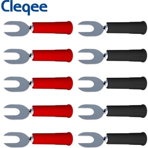 Cleqee P4002 10PCS 5Color (in width) 6mm Insert Type U Type And Y Type Insert Harpoon Welding Insert 4mm banana plug