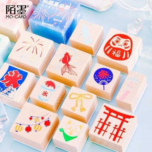 Vintage stamp Japanese style Daily life pattern DIY wooden rubber stamps for scrapbooking stationery scrapbooking standard stamp