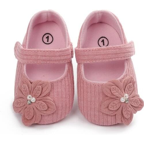 Baby Knitted Footwear Princess First Walkers Baby Shoes Newborn Infant Girls Princess Moccasins Cute Flowers Solid Soft Shoes
