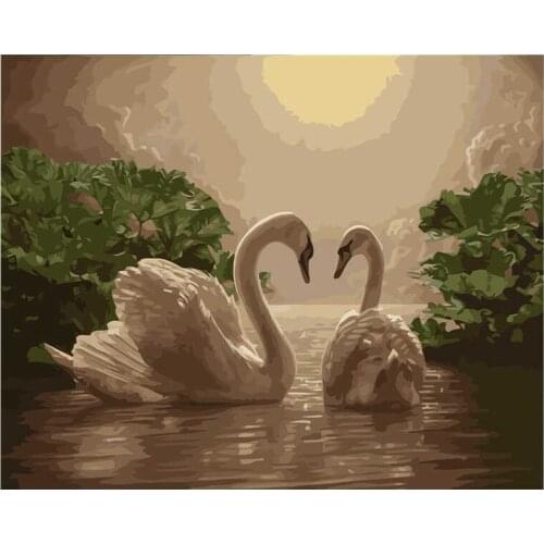 DIY hand-painted Chinese pastoral style sofa background wall painting gift gift frameless set can be customized