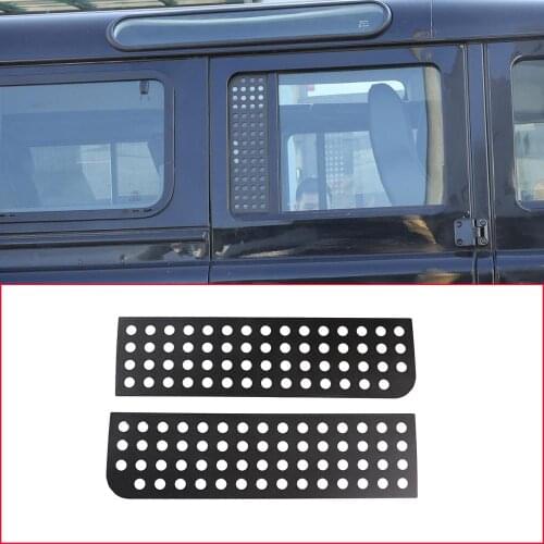 For Land Rover Defender110 2012-2018 Car Styling Aluminum alloy Black Car window side glass protective panel Car Accessories