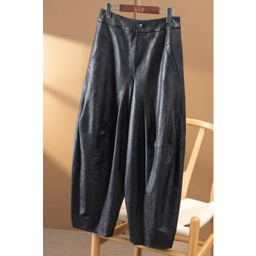 Guesod Women's Leather Pants