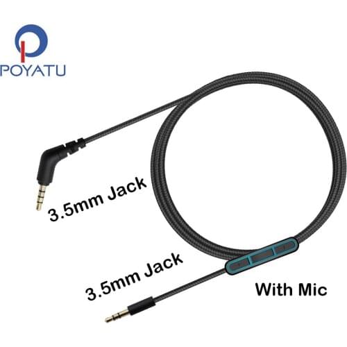 POYATU Male To Male 3.5 Cable For Soul Jet Pro Combat Loop SV3 SL300 SL150 SL100 Audio Aux Cable With Microphone Remote Control