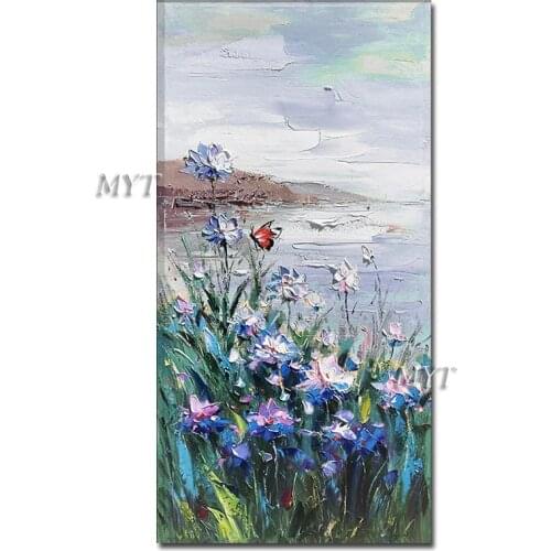 Oil painting landscape painting hand painted 100% frameless, home decoration wall in canvas three-dimensional flowers