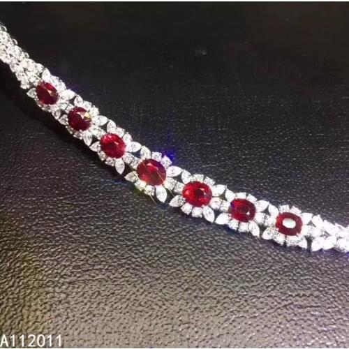 KJJEAXCMY Fine Jewelry 925 Sterling Silver inlaid gemstone ruby fashion women hand bracelet support test hot selling