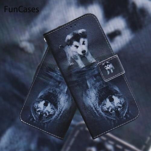 Animal Case Leather Cover Bag For Box Samsung Galaxy M40 A60 A70 A80 A90 Panda Tiger Lion Wolf Painting Owl Apricot Flower DP26F