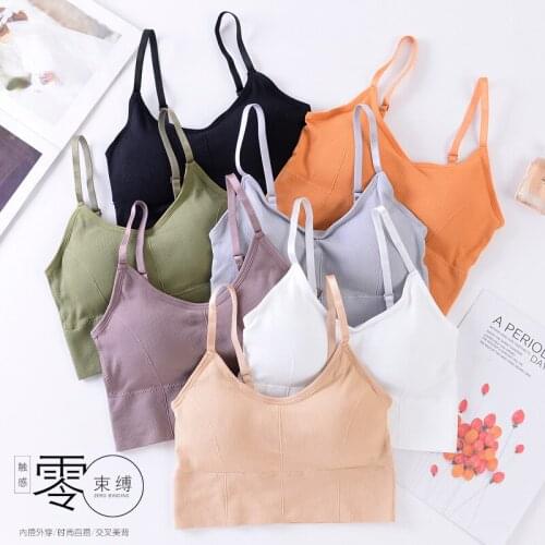 Linbaiway French Style Women Bras Bralette Seamless Sports Bra Beauty Back Wrapped Chest Brassiere Lingerie Soft Bras Crop Tops