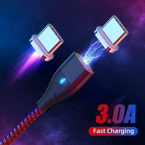3 in 1 3A Magnetic Micro USB Cable Fast Charging Type C Cable For Huawei Samsung Xiaomi Universal USB Cord Magnet Data Line Plug