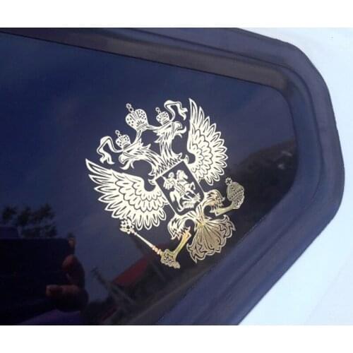 10pc Coat of Arms of Russia Nickel Metal Car Stickers Decals Russian Federation Eagle Emblem for Car Styling