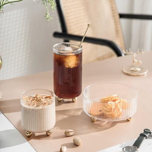 Mild Life Nordic Net Red Light Luxury Wind Ins Wind High-value Summer Coffee Cold Drink Golden Tall Glass