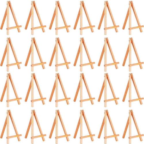 24 Pack Mini Wood Display Easel Wood Easels Set For Paintings Craft Small Acrylics Oil Projects