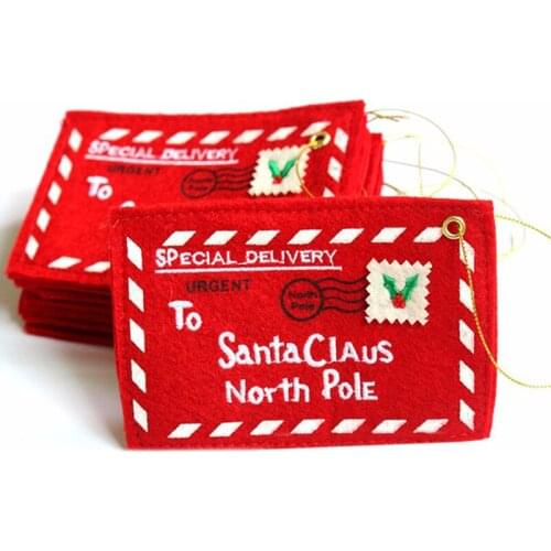 HOT 1/6pcs Santa Claus Card Embroidered Envelope New Year 2021 Family Party Hanging Decoration Envelope Christmas Decoration