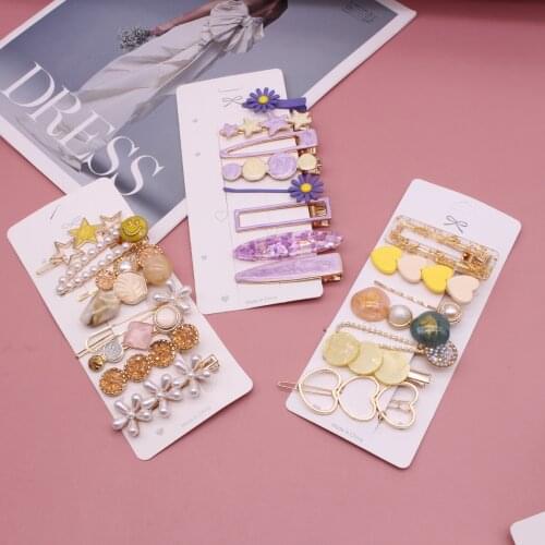 New Style Rhinestone Butterfly Hair Clip Fashion Simple Starfish Flower Hairpin Adult Headdress Set