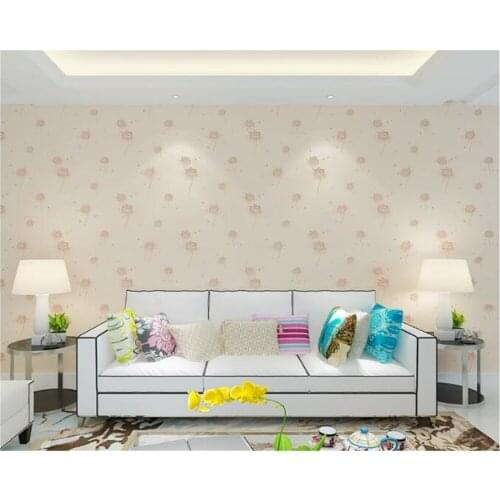 Beibehang 4D pressure pastoral non-woven wall paper Korean warm bedroom bedroom dandelion papel de parede 3d wallpaper tapety
