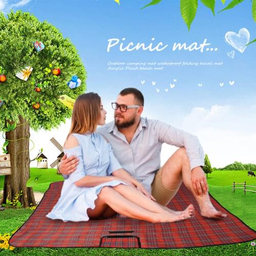 Picnic Blanket Mat Waterproof Outdoor Camp Travel Beach Folding Plaid Rug
