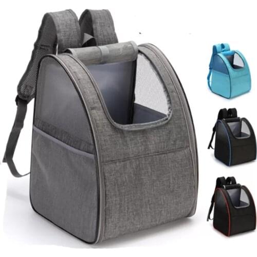 Portable Travel Pet Carrier Bag Breathable Mesh Dog Cat Carrying Bag Foldable Large Double Shoulder Dog Backpack Outdoor Backbag