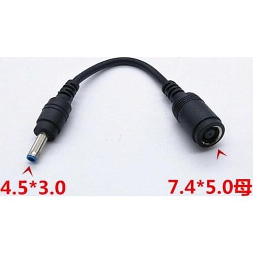 Notebook computer DC connector 7.4*5.0 Female To 4.5*3.0 Male with 10cm wire Laptop power plug