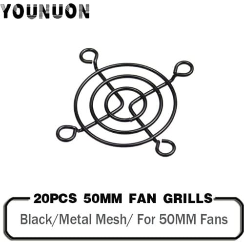 20PCS Black 50mm Fan Grills Metal Wire Finger Guard For CPU Fan DC Fan Grill Guard Protector 50x50mm 5CM for 50MM Cooling Fans