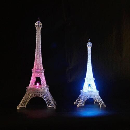 Romantic Eiffel Tower Color Changing LED Night Light Bedroom Home Decoration