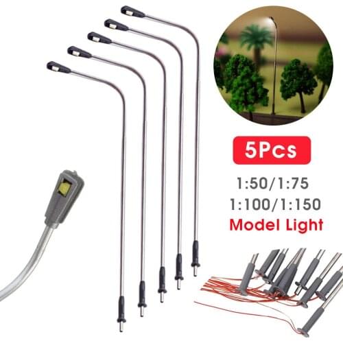 5pcs 1:100 1:50 Model Street Light Railway Train Lamp LED Garden Landscape Light Outdoor Yard Light DIY Sandbox Game