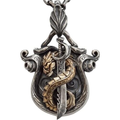 BOCAI Real Pure s925 sterling silver jewelry ins Korean version student domineering Man pendant boyfriend gift