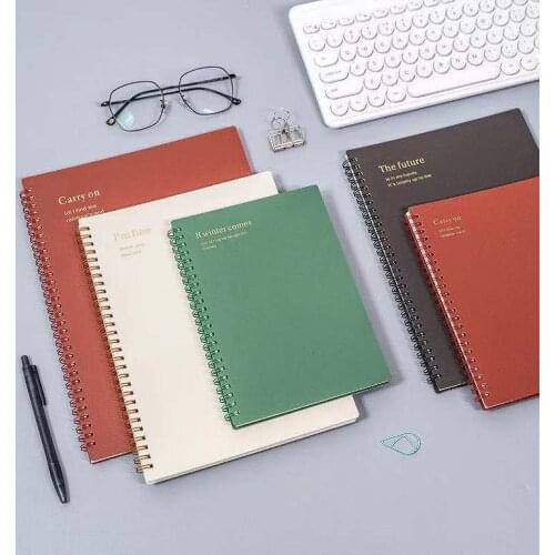 Morandi A4 B5 A5 PP Cover Spiral Notebook Grid Line Inside Paper journal Diary Coil Notebook For School Supplies stationery