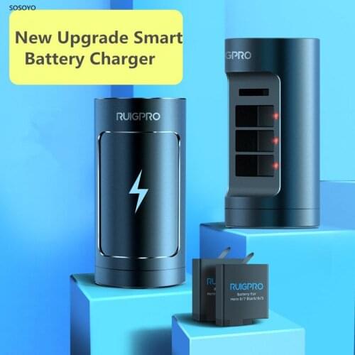 Three Ports USB Charger Battery Wireless Charging TF Card Storage Box For Gopro Hero 8 7 6 5 Black Action Camera Battery